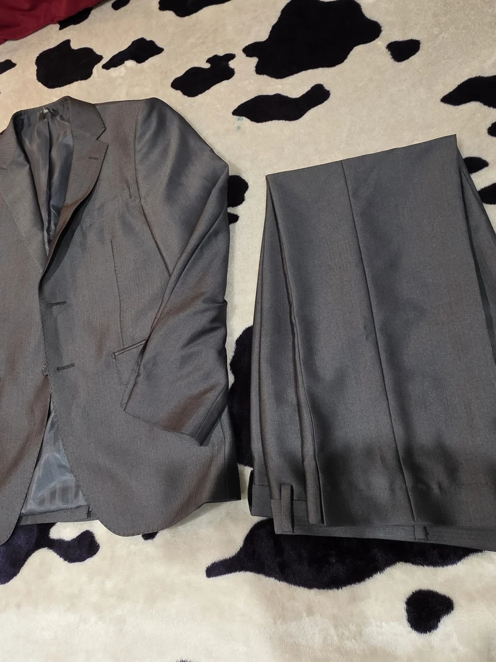 Men's Gray Single-Breasted Suit Jacket - Tailored Look
